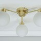 image 1 of ValueLights Jonah Brushed Gold 3 Arm Globe Ball Shade Flush Ceiling Light