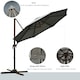 image 3 of Outsunny 3m Patio Offset Parasol Roma Umbrella Cantilever Hanging Sun Shade Canopy Shelter Tilt 360 Rotation with Aluminium Frame Hand Crank Cross Base, Dark Grey