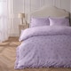 image 1 of OHS Frill Edge Lavender Floral Reversible Print Duvet Cover Bedding Set, Single - Lilac Purple | Lilac | Single