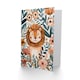 image 2 of Cute Lion in Tropical Jungle Flowers Watercolour Birthday Card
