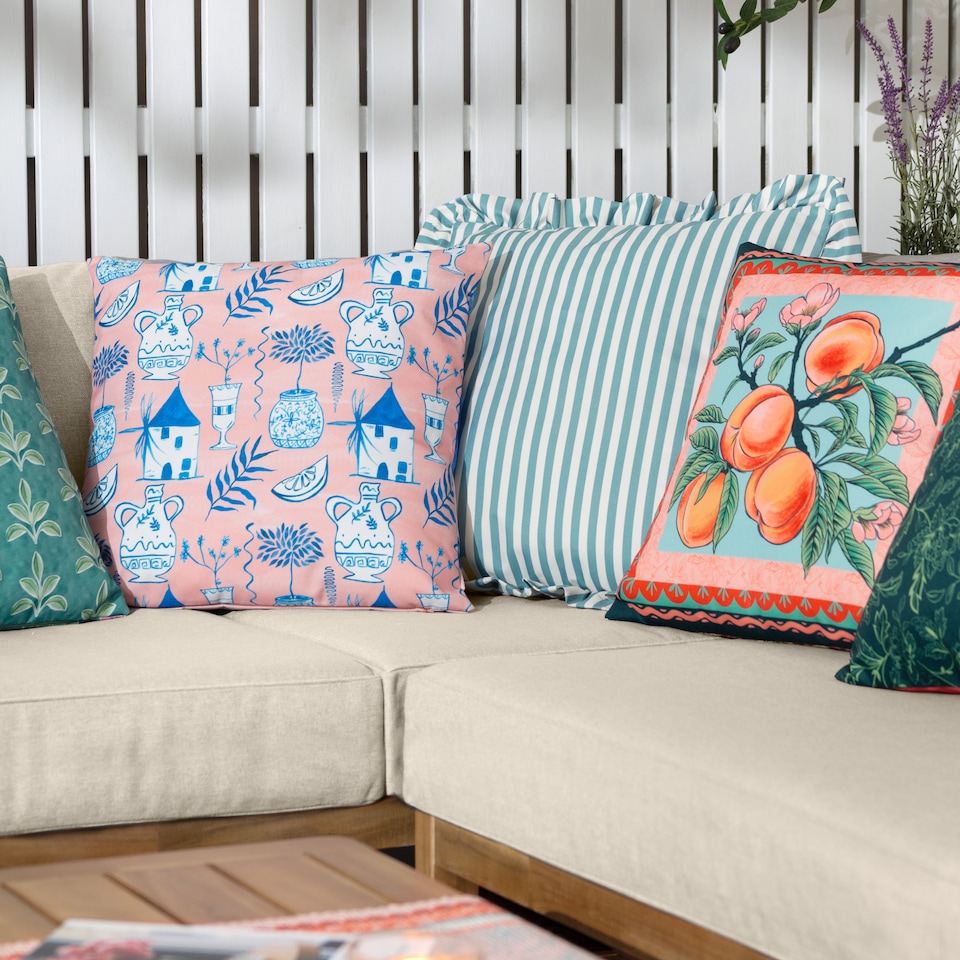 image 1 of Furn Aegina Printed Reversible Outdoor Cushion