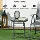 image 4 of Outsunny Round Folding Side Table w/ Imitation Marble Glass Top, Black