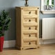 image 2 of Vida Designs Corona 5 Drawer Narrow Chest of Drawers Bedroom Storage, Solid Pine Wood