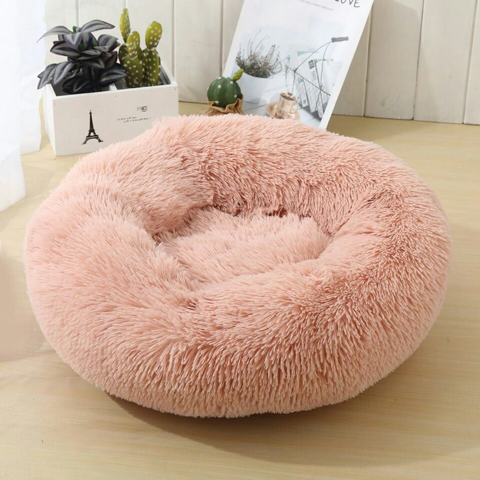 image 1 of Soft Calming Donut Bed - Premium Quality For Dogs & Cats - Pink / 80cm Pink | M