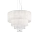 image 1 of Opera  6 Light Ceiling Pendant Chrome, Crystals with And White Shade, E27