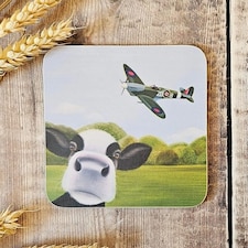 Lucy's Farm Spitfire Moo Melamine Coaster