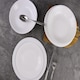 image 6 of White Opal Glass Dinner Set Plates Soup Bowls Dinnerware | White | Aria - Round - 12 Pcs | 12