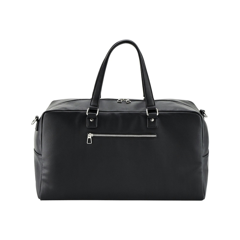 image 1 of Quadra Tailored Luxe Leather-Look PU Weekend Bag - Black - One Size | Black | One Size