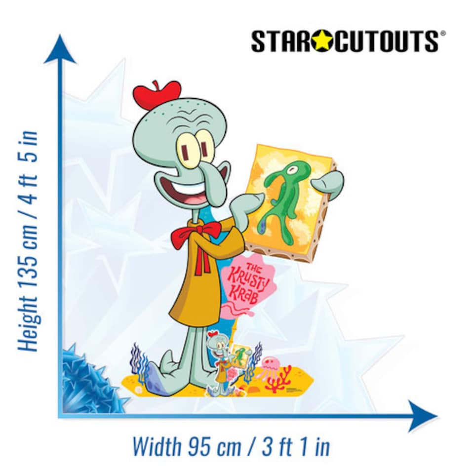 image 1 of Squidward SpongeBob Squarepants Lifesize Cardboard Cutout 135cm