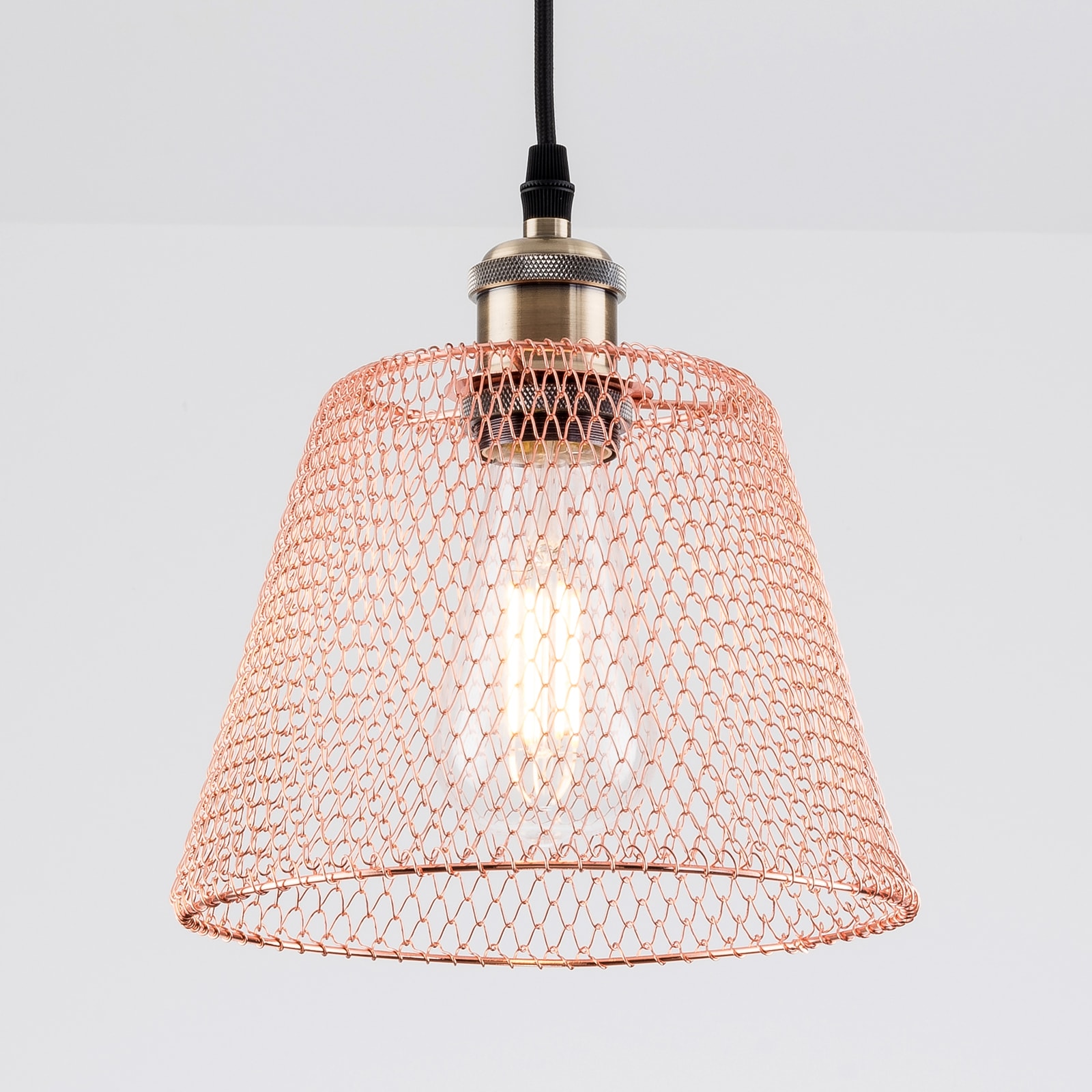 Harper Living Easy Fit Compact Vintage Metal Lampshade Ceiling fitting Shade in Copper