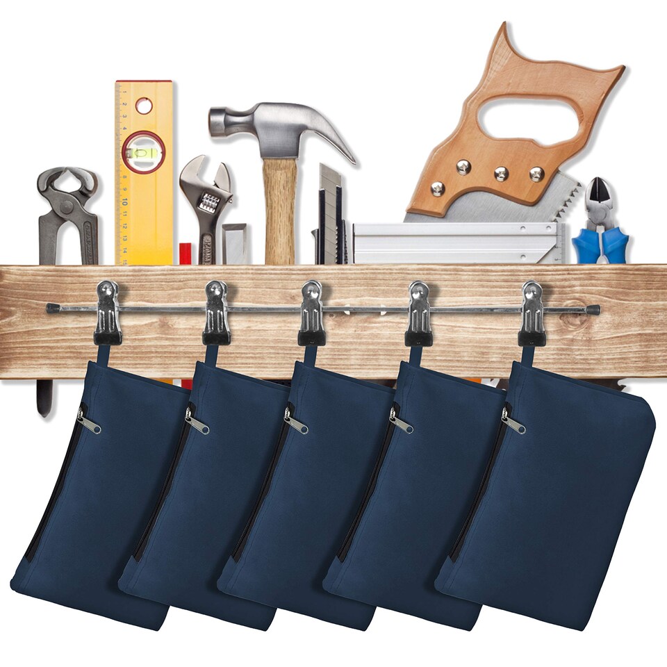 image 1 of Covers&All Tool Bag, 12 Oz Heavy Duty Waterproof Pouch with Sturdy, 7 in L x 11 in W x 7 in H, Blue