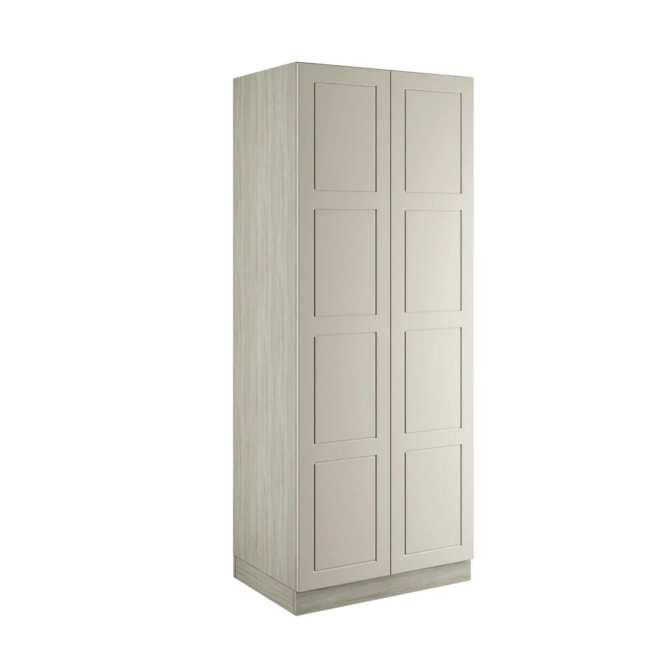 image 1 of Shaker Taupe Grey Double Wardrobe with Shelves Grey