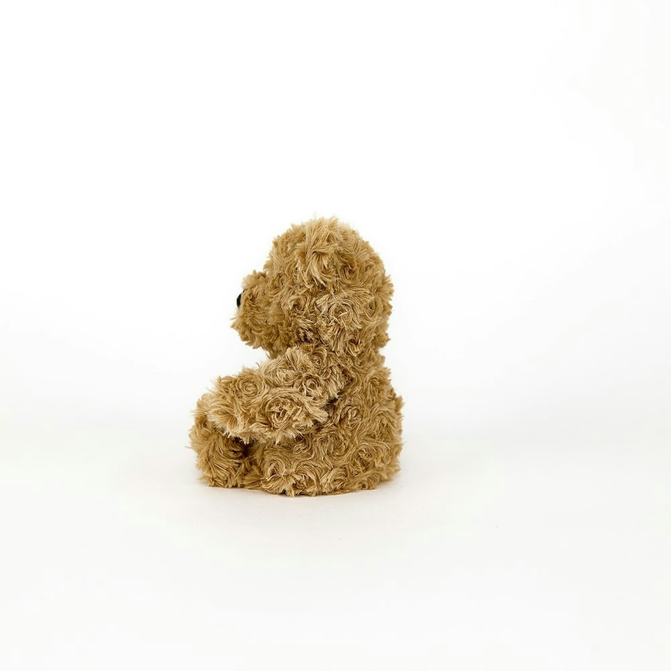 image 1 of Warmies Brown Curly Bear Plush Mini Size, Fully Microwavable and Weighted Cuddly Toy for Anxiety, Chill in The Freezer or Heat in Microwave, Soft Toy Heat Pad