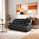 image 2 of Roma Recliner Leather 3 Plus 2 Seater Sofa Set, Armchair Inspired Home Theatre and Living Room Seating Black | Black | 2