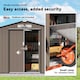 image 4 of Outsunny 7 x 4ft Metal Garden Shed, Outdoor Storage Tool House with Ventilation Slots, Foundation Kit and Lockable Double Doors, Brown
