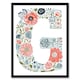 image 1 of Letter G in Flowers Floral Birthday Gift Mum Black Framed Wall Art Print A4