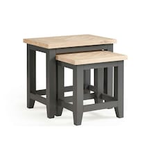 Classic Rustic Dark Grey Nest of Tables Grey