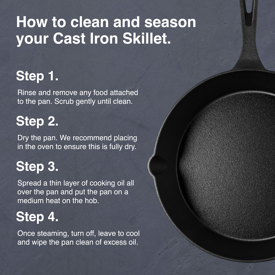 image 1 of VonShef 3Pc Cast Iron Skillet Pan Set - 6", 8", 10"