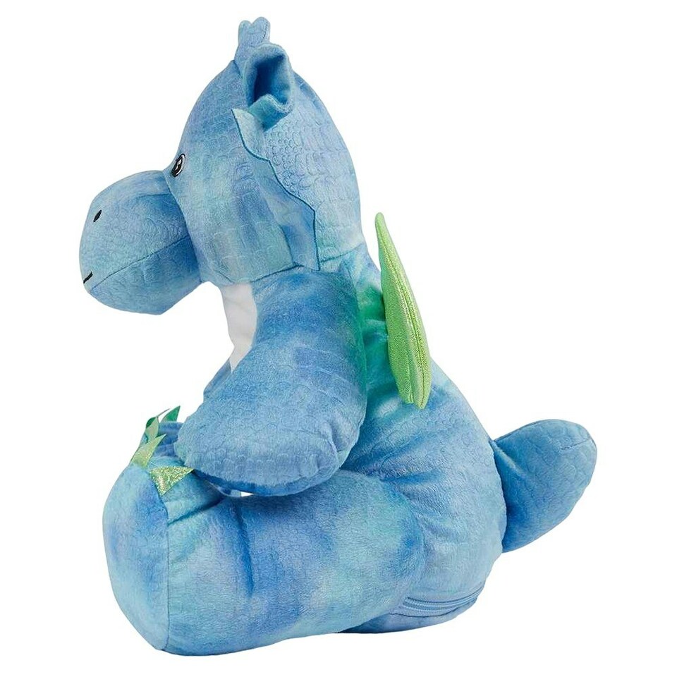 image 1 of Mumbles Zippie Soft Dragon Plush Toy - Blue - One Size