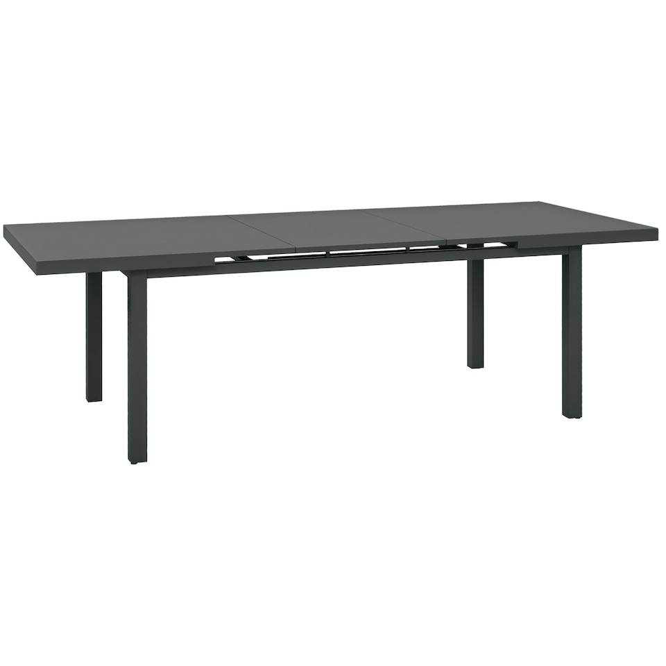 image 1 of Outsunny 246 cm Extending Garden Table, Rectangle Outdoor Dining Table for 6 8, Aluminium Frame for Patio, Balcony Charcoal Grey