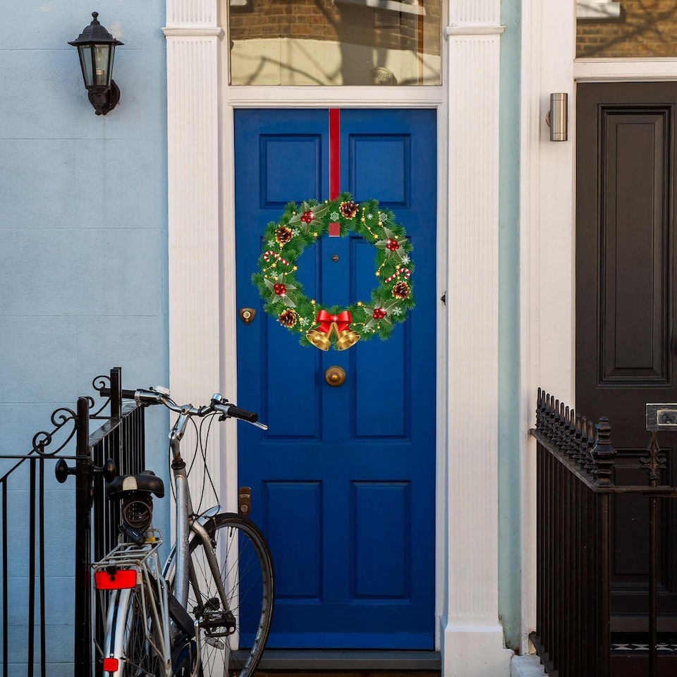 image 1 of 38Cm Metal Wreath Hanger Red - Adds a Festive Touch to Any Door