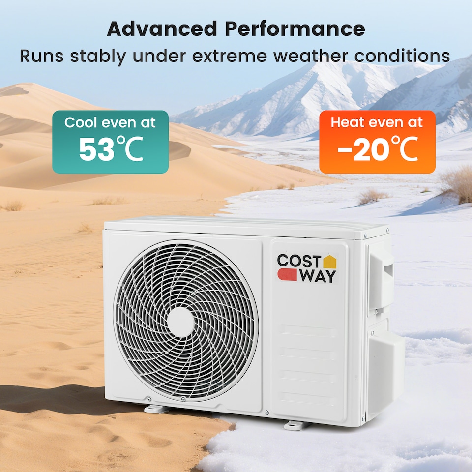 image 1 of COSTWAY 9000 BTU Mini Split Air Conditioner AC Unit with Heat Pump