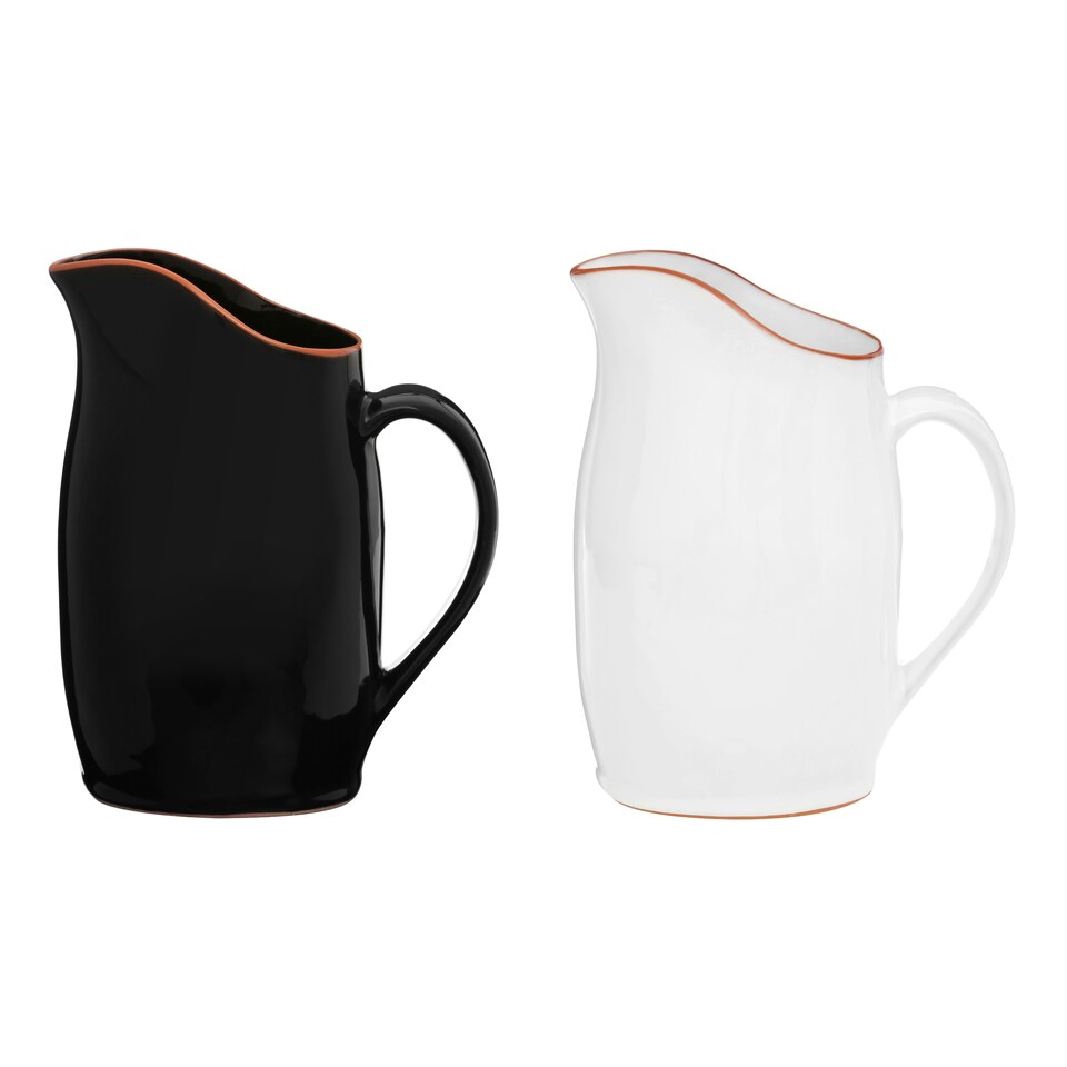 image 1 of Calisto Black Glazed Terracotta Pitcher