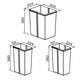 image 3 of FittingsCo, 40 Litre Under Counter Pull Out Waste Bin, 1x20L + 2x10L, Suits 400mm Base Cabinet, Base Mounted
