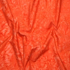 Orange Cotton Batik Fabric for Dressmaking, Quilting, 112.5cm / 44" Wide - per metre