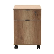 Home Office Mobile Lockable Filing Cabinet - Tori Oak Brown