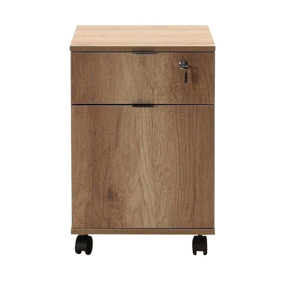 image 1 of Home Office Mobile Lockable Filing Cabinet - Tori Oak Brown
