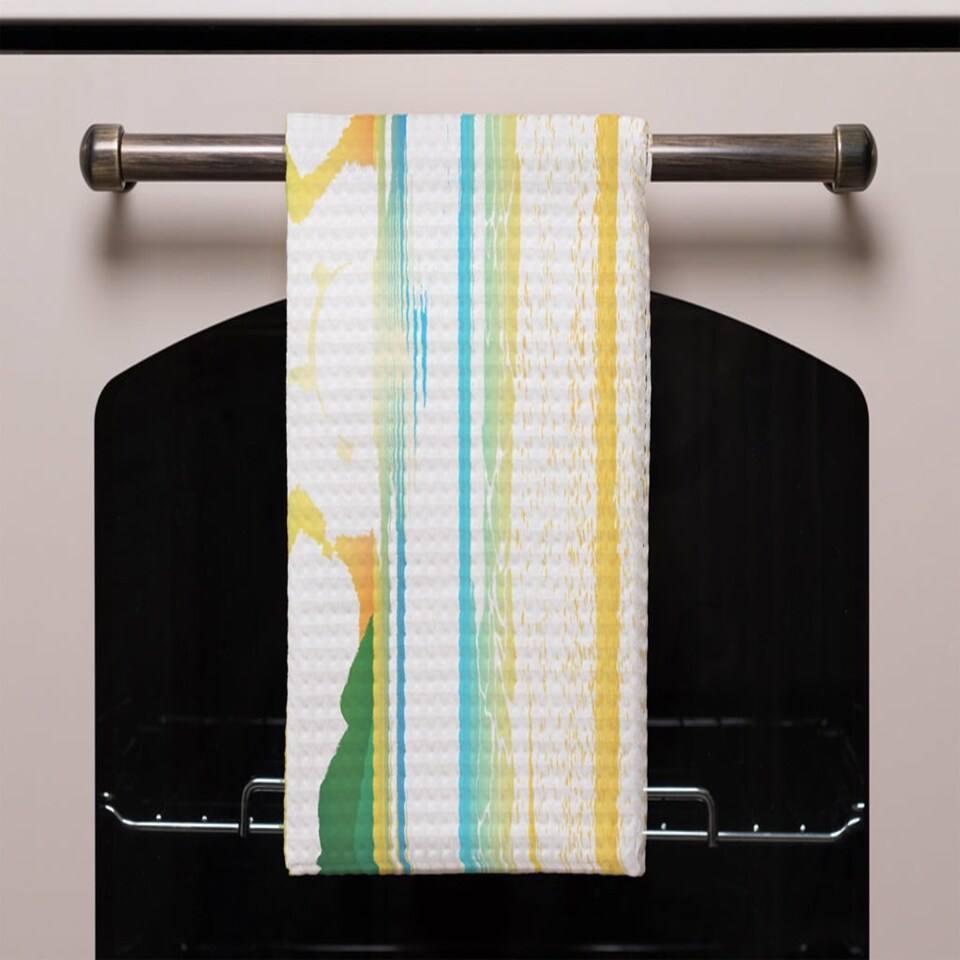 image 1 of Surf Board On Beach (Kitchen Towel)