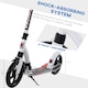 image 7 of HOMCOM Foldable Kick Scooter with Double Shock Absorption and Big Wheels, Height Adjustable Aluminium Frame Big Wheel Scooter for 14+ Teens Adult - White