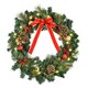 image 1 of HOMCOM Pre-Lit Artificial Christmas Door Wreath Holly Garland Decor 20 LED