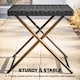 image 5 of Outsunny Folding Square Rattan Coffee Table w/ Steel Frame Bistro Garden Black