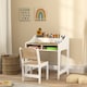 image 2 of AIYAPLAY Kids Desk and Chair Set, Children Study Table with Storage, Natural | White | Natural wood finish and white | Desk: 68H x 60W x 48D cm; Chair: 53H x 30W x 33.5D cm