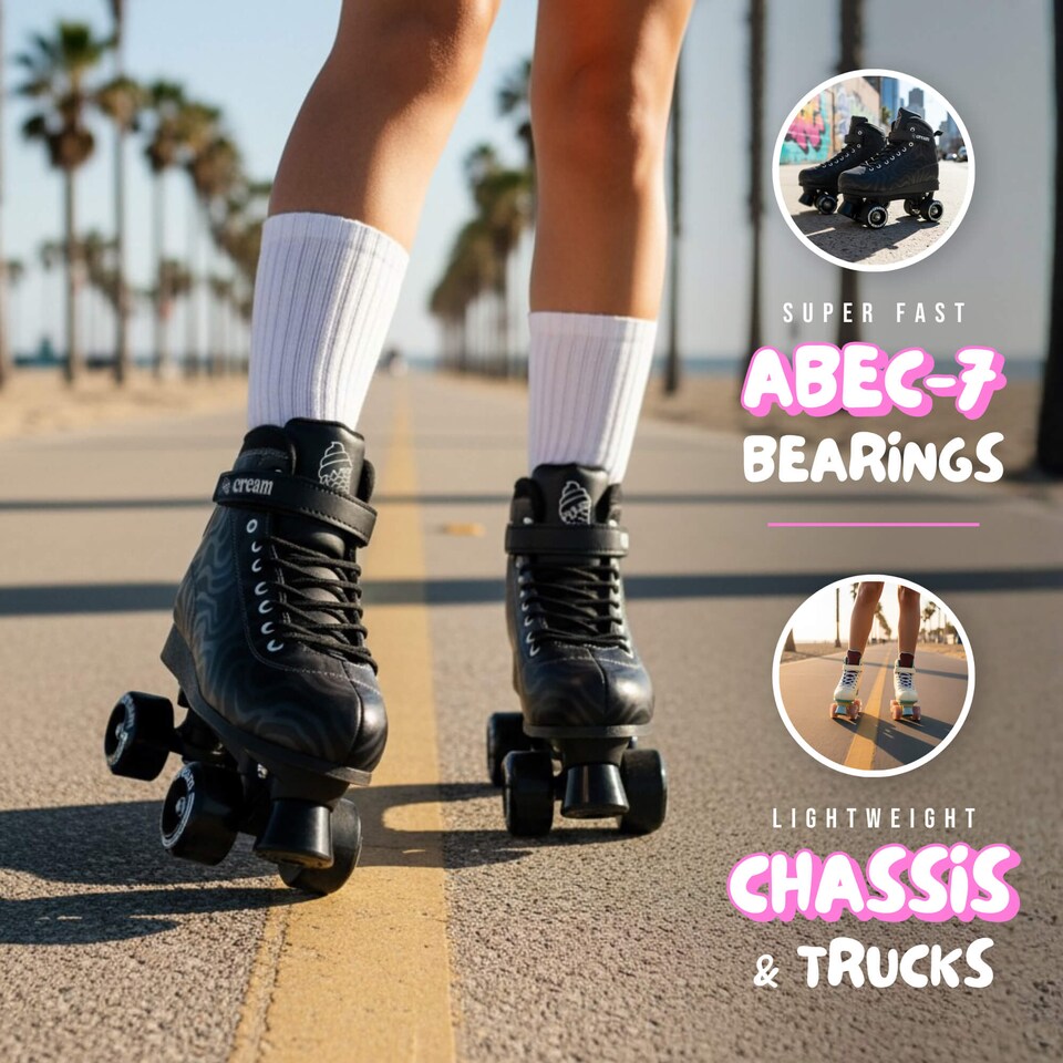 image 1 of CREAM Scoop Quad Roller Skates, Adjustable