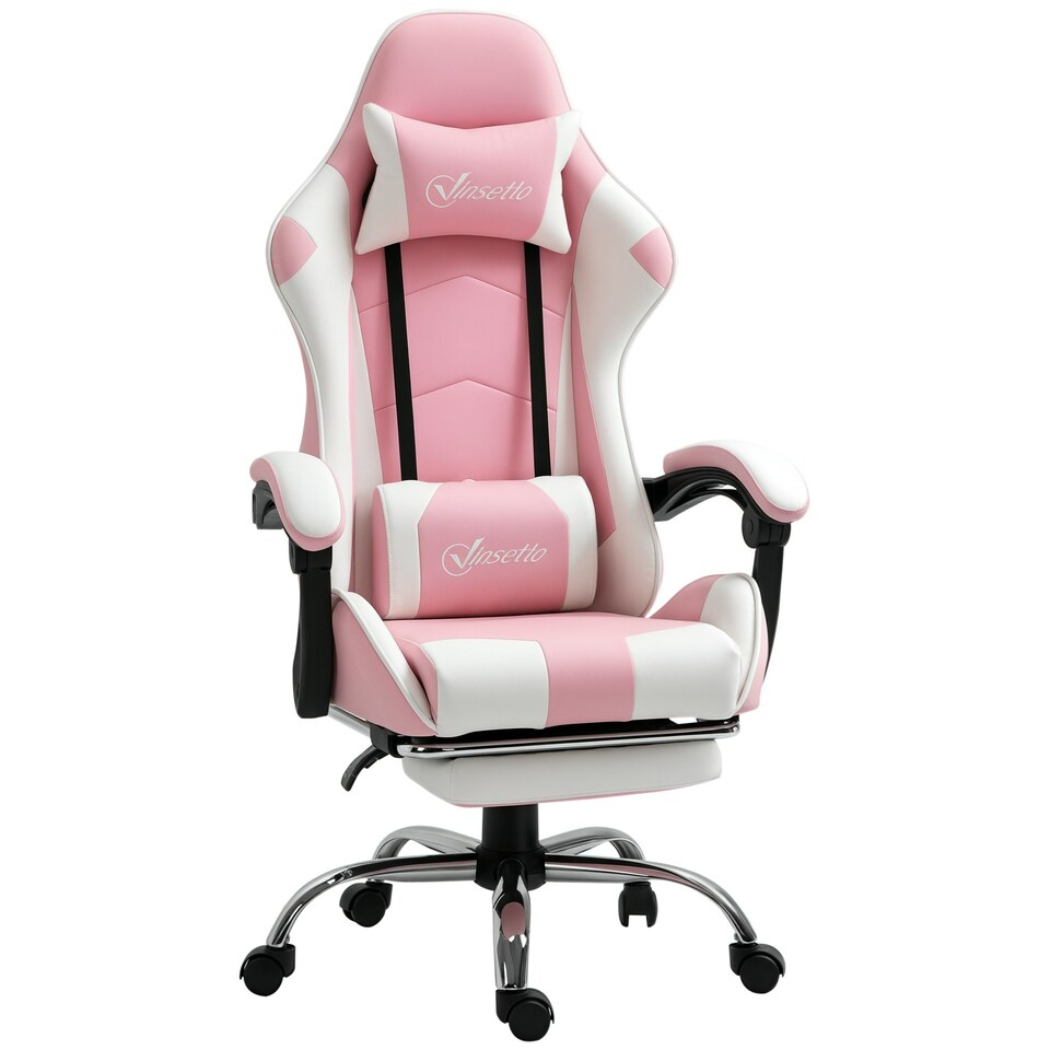 image 1 of Vinsetto Racing Gaming Chair w/ Lumbar Support, Office Gamer Chair, Pink