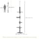 image 4 of PawHut Floor to Ceiling Cat Tree 5-Tier Climbing Tower Scratching Post Grey