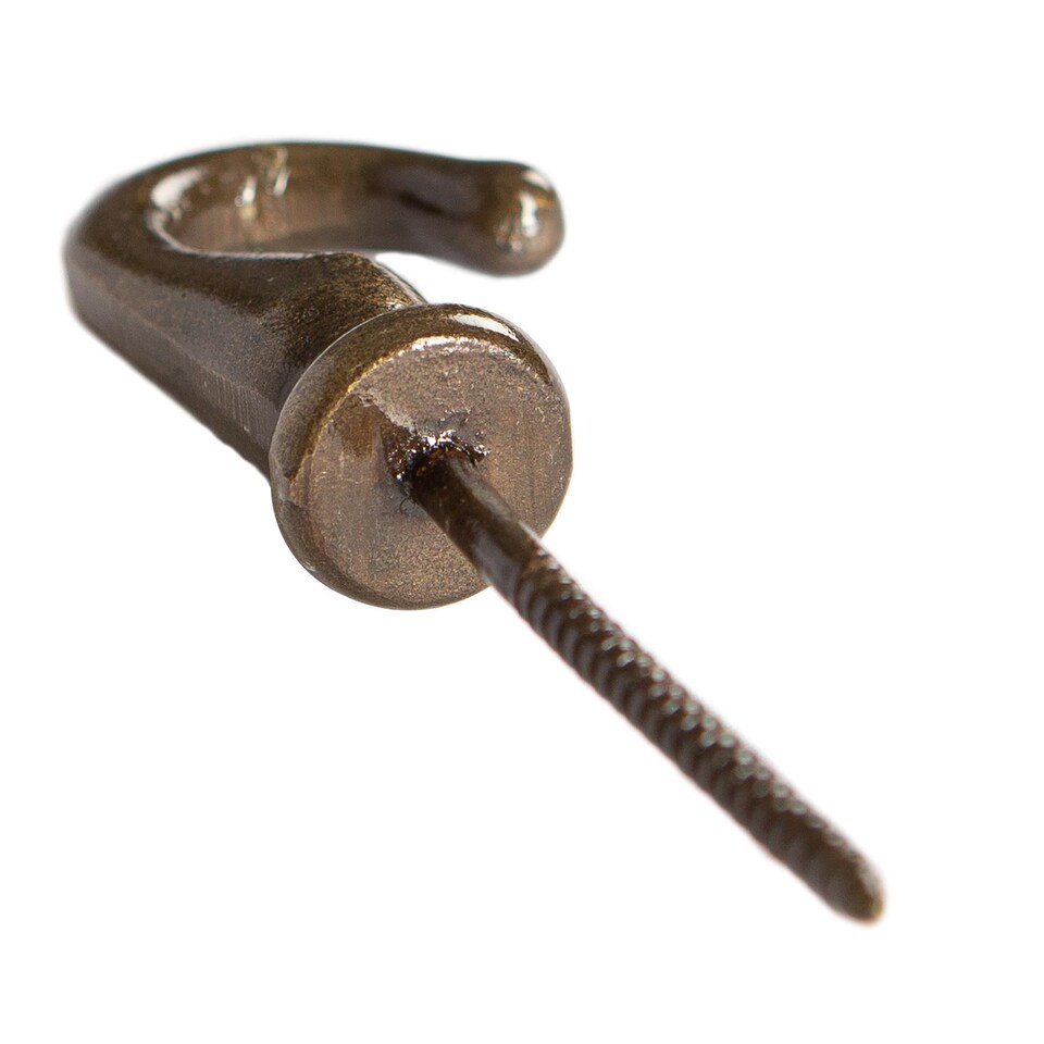 image 1 of Hammer & Tongs Screw Hook - W20mm x H35mm - Brass