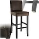 image 1 of Bar Stool - padded backrest, synthetic leather, with footrests - Per Piece Brown