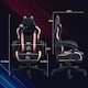 image 5 of HOMCOM Gaming Chair for Adults with Cat Ears, Faux Leather Reclining Computer Chair with Footrest, Lumbar Support and Headrest, Height Adjustable Swivel Seat, Black