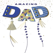 Embellished Balloons Amazing Dad Happy Birthday Card