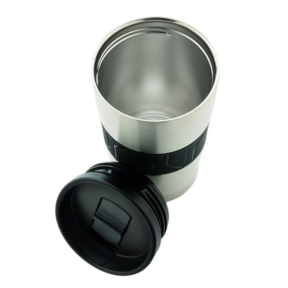 image 1 of XD Collection Vacuum Insulated 300ml Thermal Mug - Silver/Black - One Size Grey