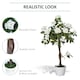 image 4 of Outsunny 90cm3FT Artificial Rose Tree, Fake Decorative Plant with Pot, UV-Resistant FauTree for Outdoor Indoor Home Office Decor, White