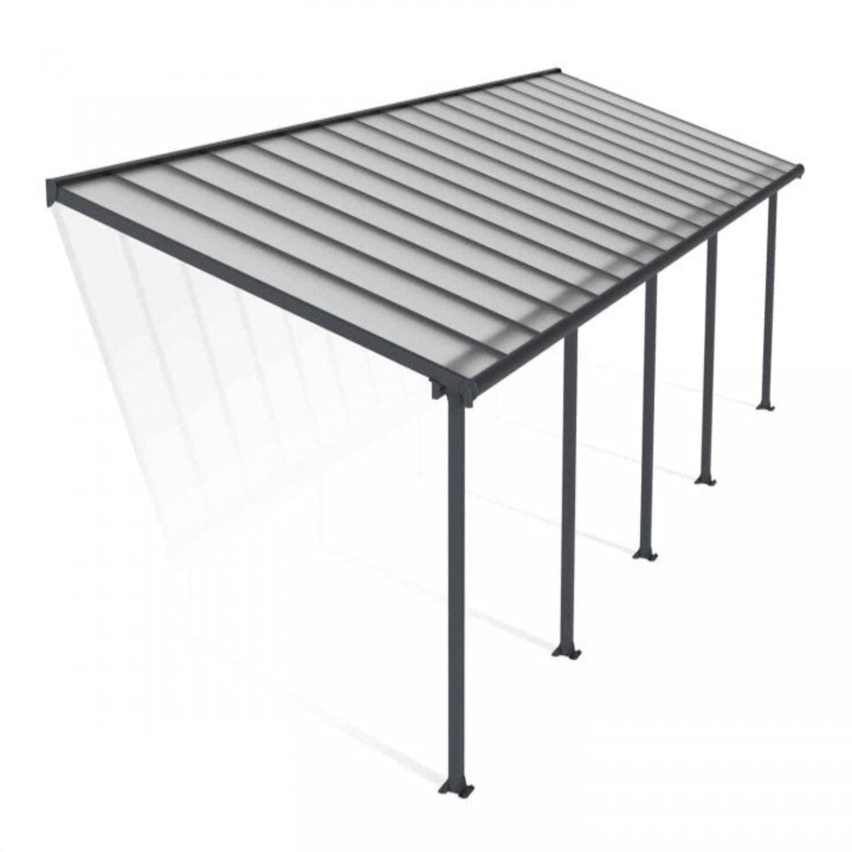 image 1 of Patio Cover Olympia 3 x 9.71 Clear - Polycarbonate - L980 x W300 x H305 cm - Grey Grey