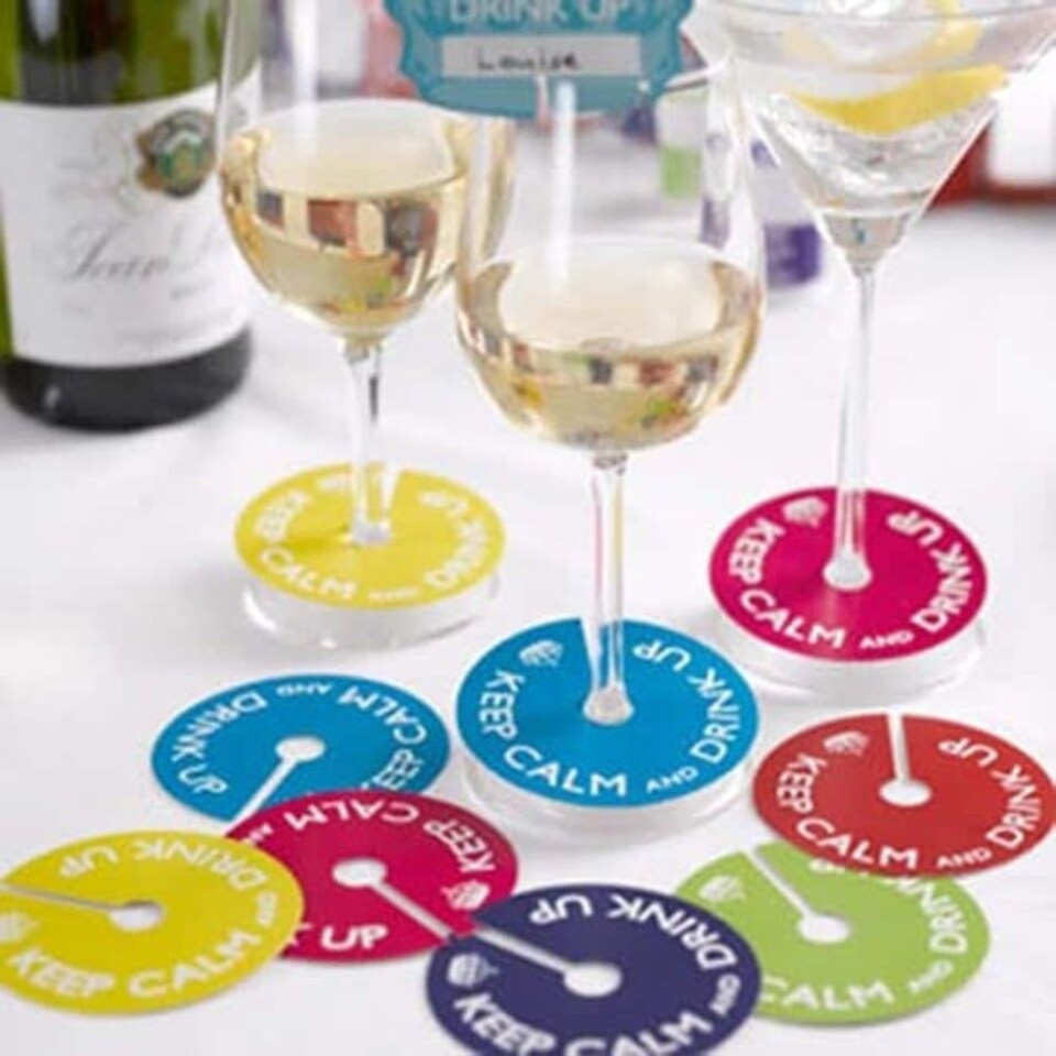 Keep Calm Theme Glass Markers - Pack of 10