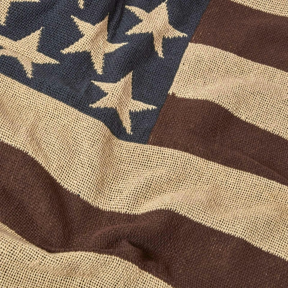 image 1 of Homescapes Cotton USA Flag Throw - 125 x 150 cm