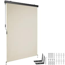 Vertical Awning Eloise - installation materials included, retractable, UV blocking | Cream | beige | 120 x 250 cm | 1