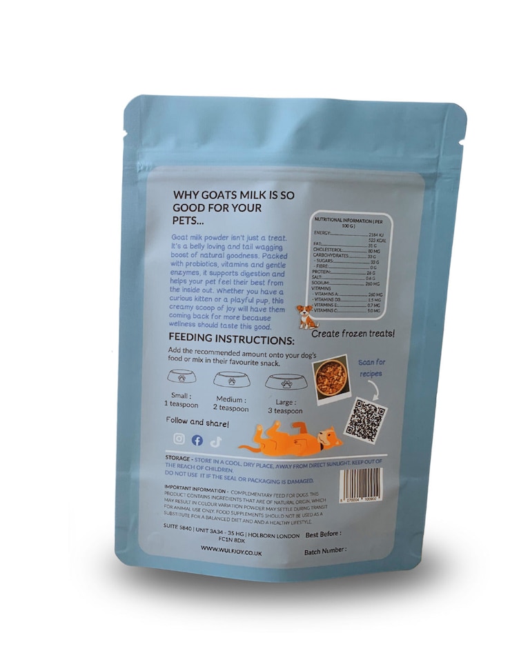 image 1 of WulfJoy Goats Milk Powder for Dogs & Cats 150g